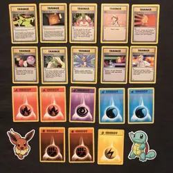 Vintage Pokemon Card Lot (18) - Trainer & Energy - Base Set & Gym Heroes - WotC - Image 1