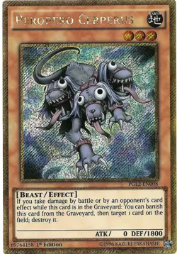 Peropero Cerperus PGL2-EN008 Gold Secret Rare Yu-Gi-Oh Card 1st Edition New - Image 1