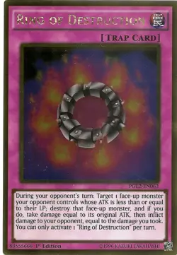 Ring of Destruction PGL2-EN063 Gold Rare Yu-Gi-Oh Card 1st Edition New - Image 1