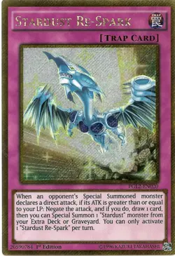 Stardust Re-Spark PGL2-EN020 Gold Secret Rare Yu-Gi-Oh Card 1st Edition New - Image 1