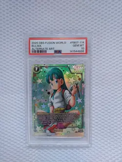 2025 dbs fusion world bulma fb07-114 alt art card graded psa gem mt 10. - Image 2