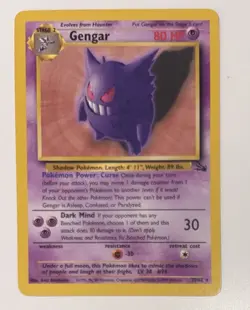 Pokemon Gengar Rare Card 20/62 Fossil Unlimited 1999 TCG Non-holo - Image 1