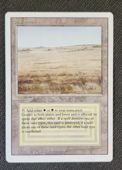 MTG Savannah Revised Dual Land, LP/MP Condition, Authentic - Image 1