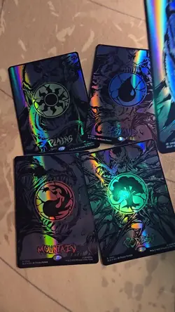 6x Mountains Mana Symbiote Raised Foil R 1953 Marvel's Spider-Man SLD MtG NM/M - Image 2