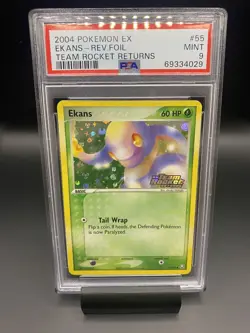 2004 Pokemon Ex Team Rocket Returns Ekans Reverse Holo #55 PSA 9 MINT - Image 1