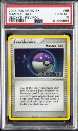 2005 POKEMON EX DEOXYS #88 MASTER BALL-REVERSE FOIL PSA 10 - Image 1