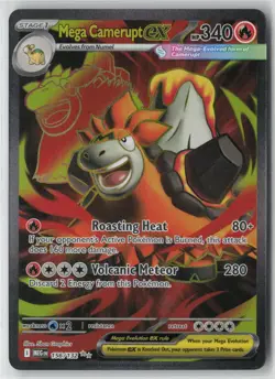 Pokemon Mega Camerupt ex Holo #156/132 ME01: Mega Evolution Near Mint or Better - Image 1