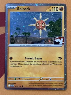 Pokemon Card - Solrock - HOLO Prize Pack Promo (075/132) Mega Evolution NM - Image 1