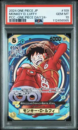 MONKEY D. LUFFY PSA 10 OP07-109 SR Promo Holo One Piece Day Japanese - Image 1