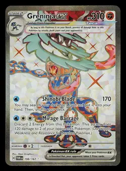Pokemon Greninja ex 198/167 Twilight Masquerade Ultra Rare Full Art Holo NM - Image 1