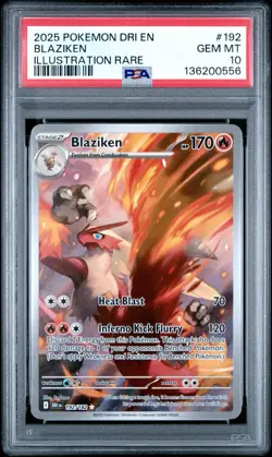 BLAZIKEN #192 DRI EN-DESTINED RIVALS ILLUSTRATION RARE 2025 POKEMON PSA 10 - Image 1