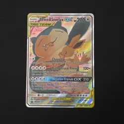Pokemon TCG Eevee & Snorlax GX SM169 Alt Art Tag Team Sun & Moon Promo LP/NM - Image 1