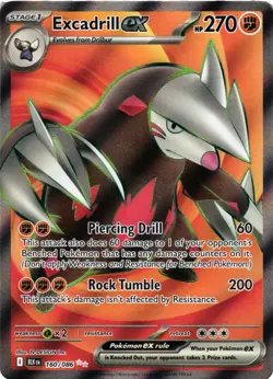 Pokemon TCG SV10.5 Scarlet & Violet Black Bolt 160/086 Excadrill Ultra Rare NM - Image 1