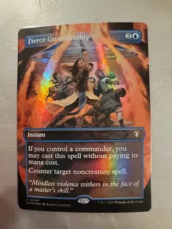 MTG Fierce Guardianship Commander Masters 0694 Foil Borderless Rare - Image 1