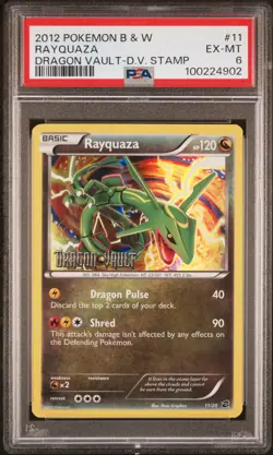 2012 POKEMON B&W DRAGON VAULT DRAGON VAULT STAMP #11 RAYQUAZA PSA 6 - Image 1