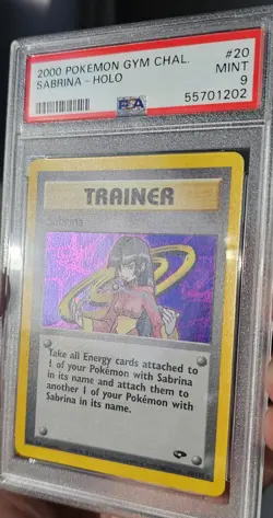 PSA 9 Sabrina Holo Gym Challenge 20/132 Mint Pokemon Card 2000 - Image 2