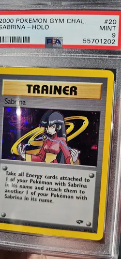 PSA 9 Sabrina Holo Gym Challenge 20/132 Mint Pokemon Card 2000 - Image 3