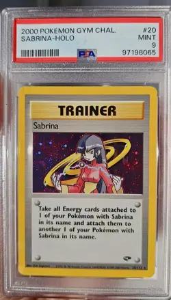 PSA 9 Sabrina Holo Gym Challenge 20/132 Mint Pokemon Card 2000 - Image 1