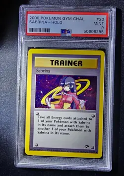 PSA 9 Sabrina Holo Gym Challenge 20/132 Mint Pokemon Card 2000 - Image 1