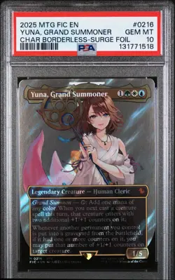 PSA 10 Magic the Gathering MTG Yuna, Grand Summoner Surge Foil 216 Final Fantasy - Image 1
