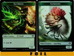 ELF DRUID \ SAPROLING TOKEN #32/35 ** FOIL ** Commander Masters MTG - Image 1