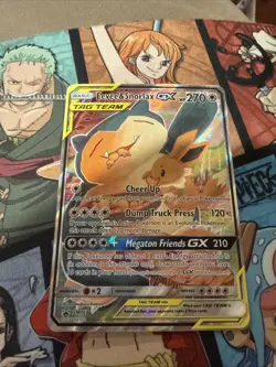 Pokemon Eevee & Snorlax GX Tag Team TCG SM169 Promo Holo Full Art - Image 1