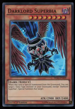 Yugioh Darklord Superbia DESO-EN039 1st Edition Super Rare NM - Image 1