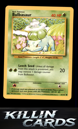 Bulbasaur 044/102 Pokemon Common Base Set Card LP - Image 1
