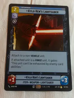 STAR WARS UNLIMITED TCG LOF KYLO REN'S LIGHTSABER Rare Card NM - Image 1