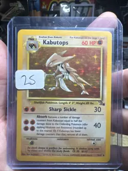 1999 Pokemon Kabutops 9/62 Fossil Holo *L2* - Image 1