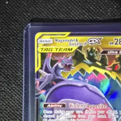 Pokemon Naganadel & Guzzlord GX Ultra Rare TAG TEAM Sm-Cosmic Eclipse 158/236 H. - Image 2
