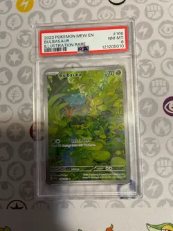 Pokemon SV Scarlet & Violet 151 Illustration Rare Bulbasaur 166/165 PSA 8 Mint! - Image 1