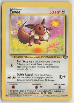 Eevee 51/64 Common Jungle Pokemon NM - Image 1