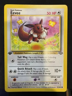 Eevee 51/64 Common Jungle 1st Ed Pokemon LP - Image 1