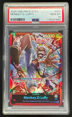 2025 One Piece ST21 #001 Monkey D Luffy PSA 10 - Image 1