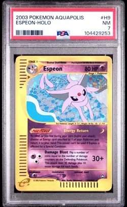 Espeon Aquapolis H9/H32 Holo Pokemon Card Graded PSA 7 NEAR MINT E-series - Image 1