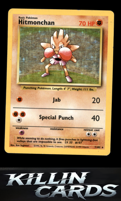 Hitmonchan 007/102 Pokemon Holo Rare Base Set Card MP - Image 1