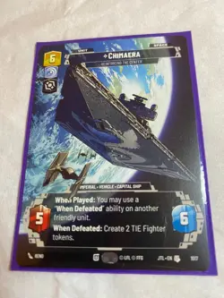 STAR WARS UNLIMITED JTL CHIMAERA #1017 Prestige Card NM - Image 1