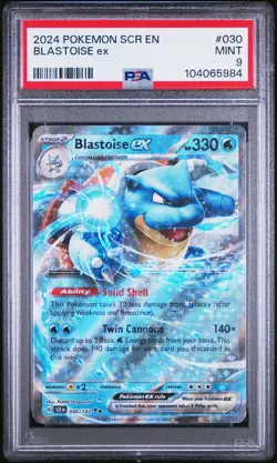 2024 POKEMON SCR EN #030 BLASTOISE EX PSA 9 STELLAR CROWN #30 - Image 1