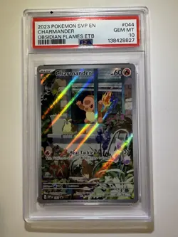 Pokemon Charmander TCG Card 044 Obsidian Flames ETB Promo PSA 10 Gem Mint - Image 1