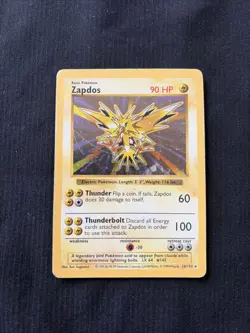 Pokemon TCG Zapdos Base Set Holo Unlimited Rare Card 16/102 LP Condition - Image 1
