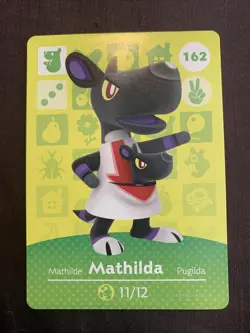 Animal Crossing Amiibo Card Series 2 Mathilda #162 162-GL-AOE LP Ships Fast - Image 1