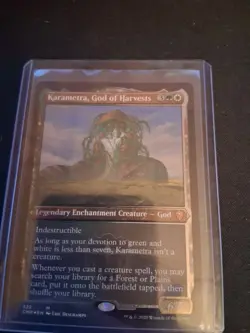 MTG COMMANDER LEGENDS KARAMETRA, GOD OF HARVEST FOIL ETCHED RARE FOIL - Image 1