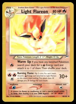 Pokemon Tcg Light Flareon #46 Pokemon Neo Destiny MP - Image 1