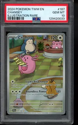 PSA 10 - 2024 Chansey 187/167 Sv06: Twilight Masquerade Holo Pokemon - Image 1