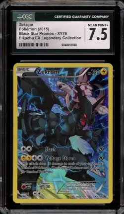 Pokemon Zekrom Pikachu EX Legendary Coll. Black Star Full Art Promo XY76 CGC 7.5 - Image 1