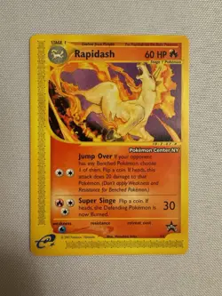 2002 Pokemon - Rapidash Non-Holo - WOTC Black Star Promo #51- Pokemon Center NY! - Image 1