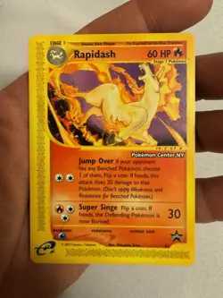 2002 Pokemon - Rapidash Non-Holo - WOTC Black Star Promo #51- Pokemon Center NY! - Image 2