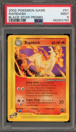 Pokemon Rapidash Pokemon Center NY Black Star Promo #51 PSA 9 Mint - Image 1