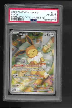 Pokemon Prismatic Evolutions EEVEE PSA 10 GEM MINT Black Star ETB Promo 173 QTY. - Image 1